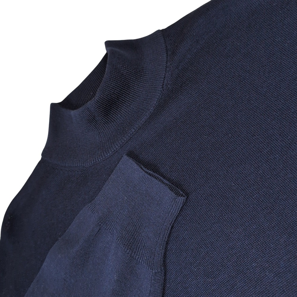 Jos A Bank Signature Sweater XXL Navy Blue 100% Silk Mock Neck Quiet Luxury